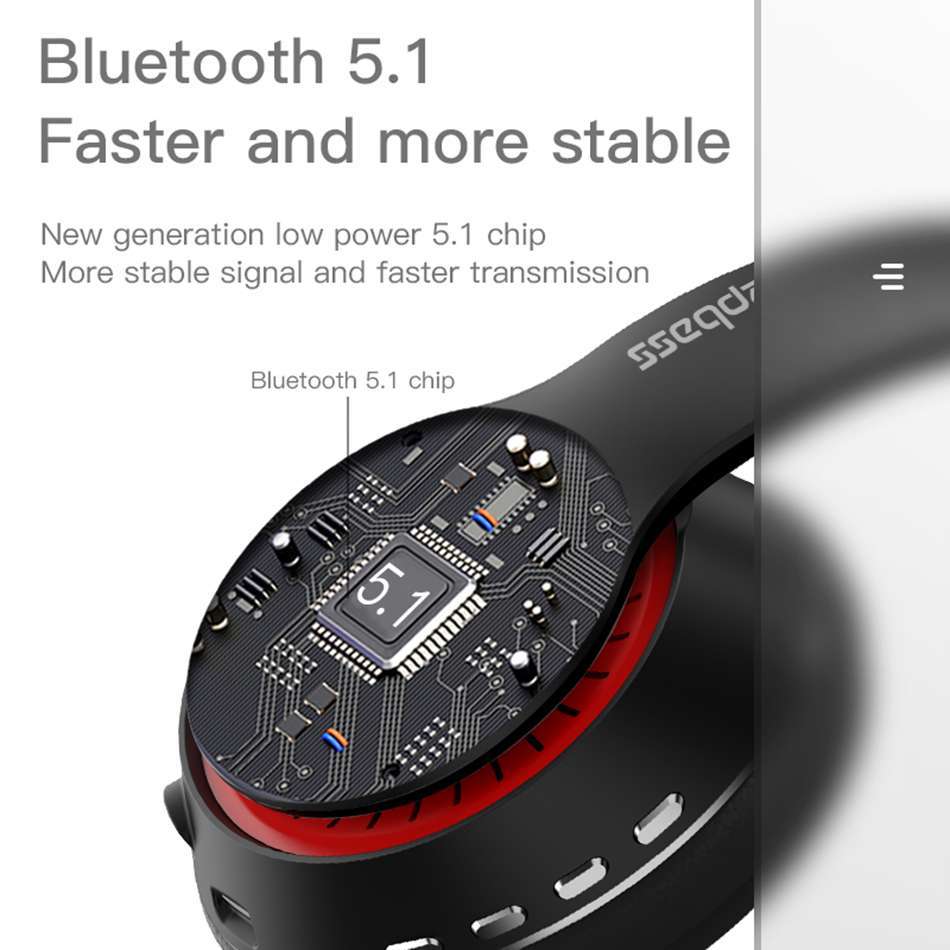 DeepBass R8 Bluetooth V5.1 Écouteurs Deep Bass R8 sans fil , Oreillettes de jeu 9D, HiFi, TF, HIFI, Mic