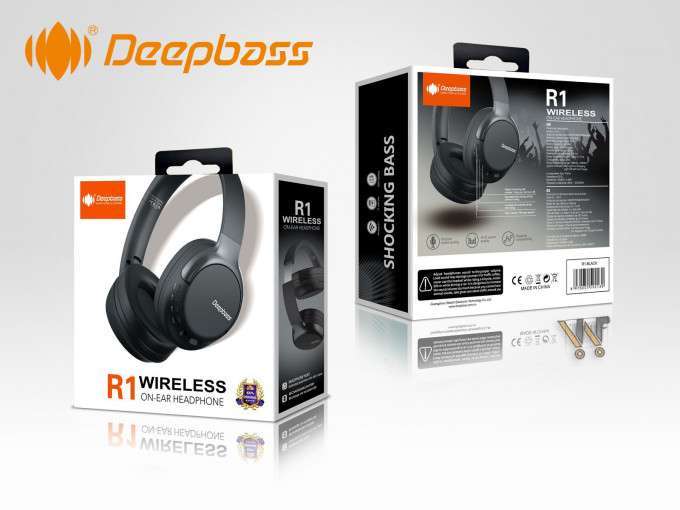 DeepBass R1 Casque Bluetooth V5.0 Steréo Son Hifi Mic, Deep BASS R1, FM Wireless HeadPhone R3 R7 PACKAGIN