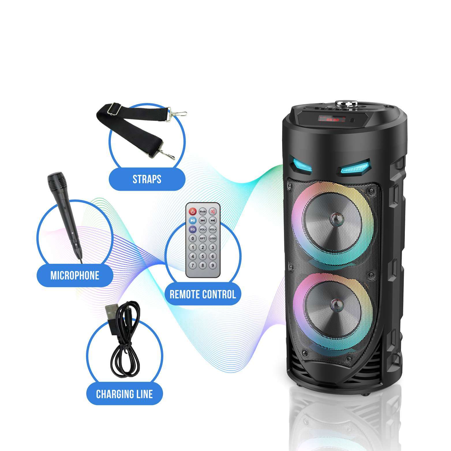 Enceinte ZQS4239 Bluetooth Portable KTV, basses sans fil, haut-parleur 