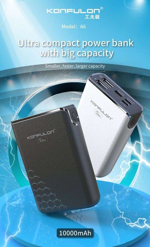 konfulon A6Q discount product Power bank 10000Mah 20000 Mah Pd20W Qc22.5W Fast Charging Small POWERBANK WAFFIR.MA 1