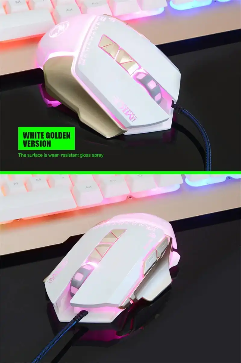 Imice V9-souris optique Gaming filaire USB LED, 7 boutons, rétro-éclairage coloré, souris optique professionnelle
