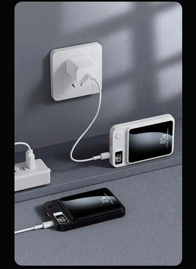 Banque d'alimentation magnétique sans fil, chargeur portable, charge rapide, batterie externe, 10000 W, 22.5 mAh, iPhone 13, 14, 15, Xiaomi Waffi.Ma POWER BANK WIRELES MAROC TINGO 