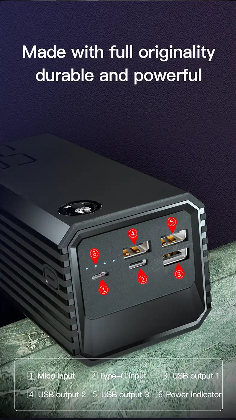 Konfulon A22 Flash Light Power, Banque d’alimentation portable à haute capacité 50000 mAh Waffir.Ma Power Bank MAROC 
