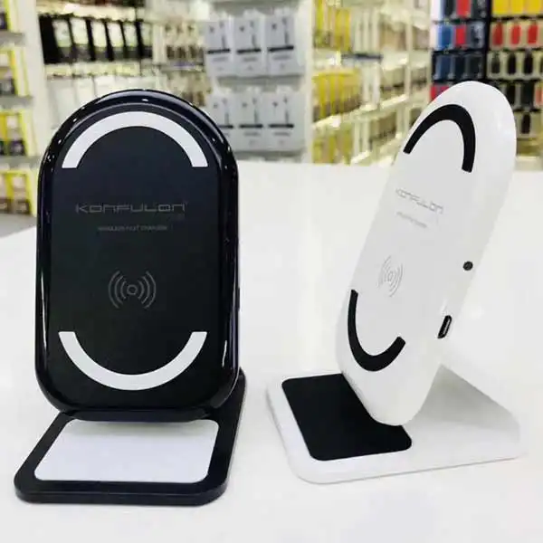 wireless charger KONFULON Q03 chargeur sans fil promotionnel 2025, avec support de téléphone amovible, chargement sans fil pour téléphone portable Waffir.Ma Konfulon Maroc