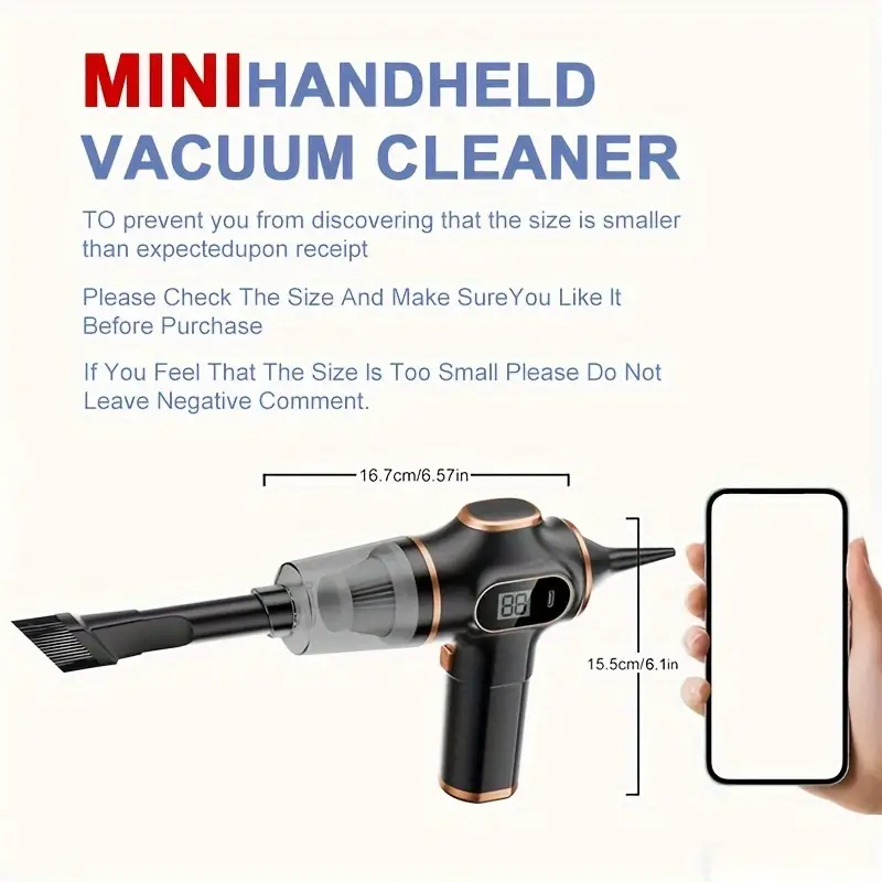  BELIBUY Aspirateur portable sans fil, mini aspirateur de voiture, nettoyeur rechargeable pour voitures, maisons, bureaux, aspirateur multifonctionnel Waffir.Ma Aspirateur Portable Maroc Description