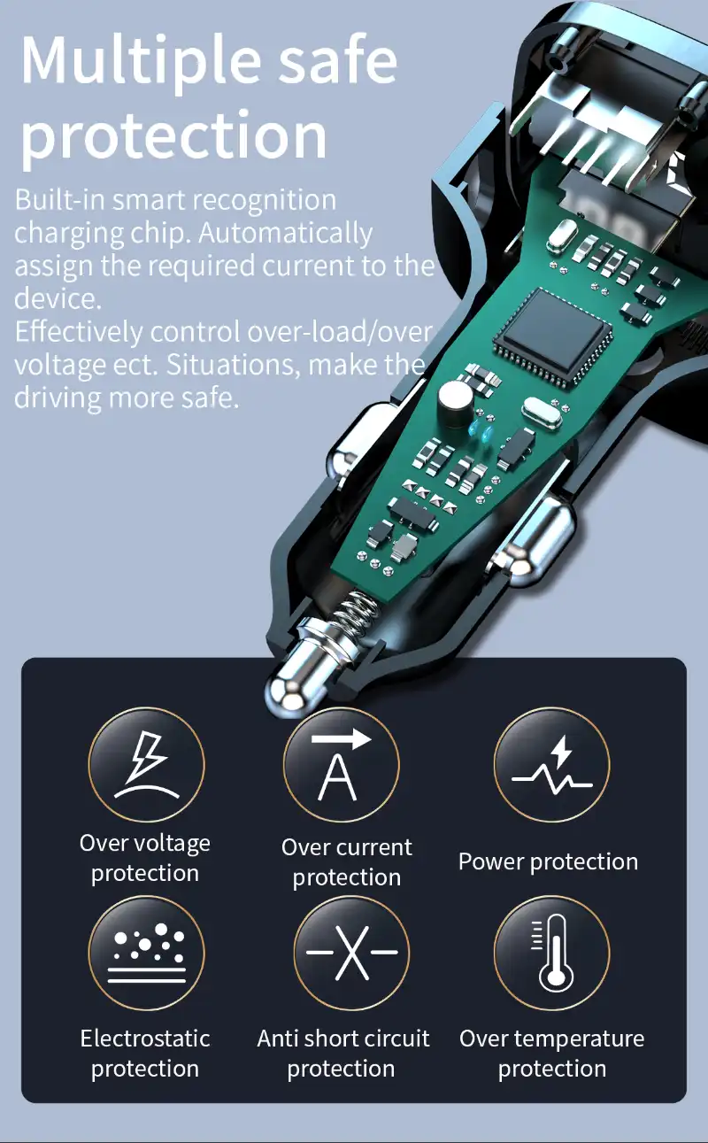 Chargeur de voiture KWT-K27 adaptateur universel PD port USB chargeur de voiture pour téléphone adaptateur de charge rapide 2 Ports chargeur de voiture adaptateur de téléphone