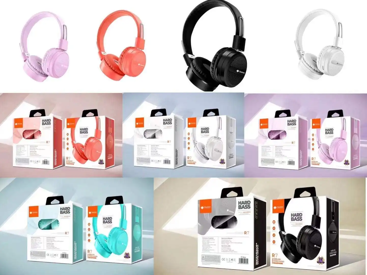 DeepBass SUPER CASQUE MICRO EXTRA BASS BLUETOOTH-FM RADIO DEEPBASS R7 NOIR ROSE BLANC RED WAFFIR.MA DEEPBASS MAROC BASS COLORS DES