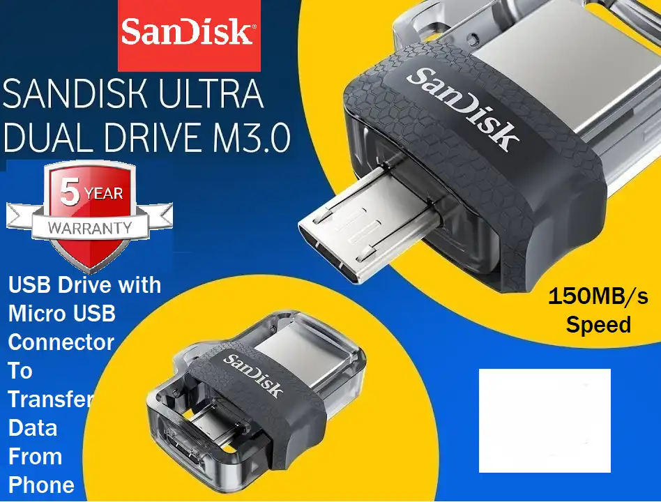 SanDisk OTG USB 3.0 double Mini lecteurs de stylo 128 GB 64 GB clé USB 32 GB 16 GB pendentifs pour PC et téléphones Android mémoire U disque Waffir.Ma Sandisk Kingston CLE USB MAROC