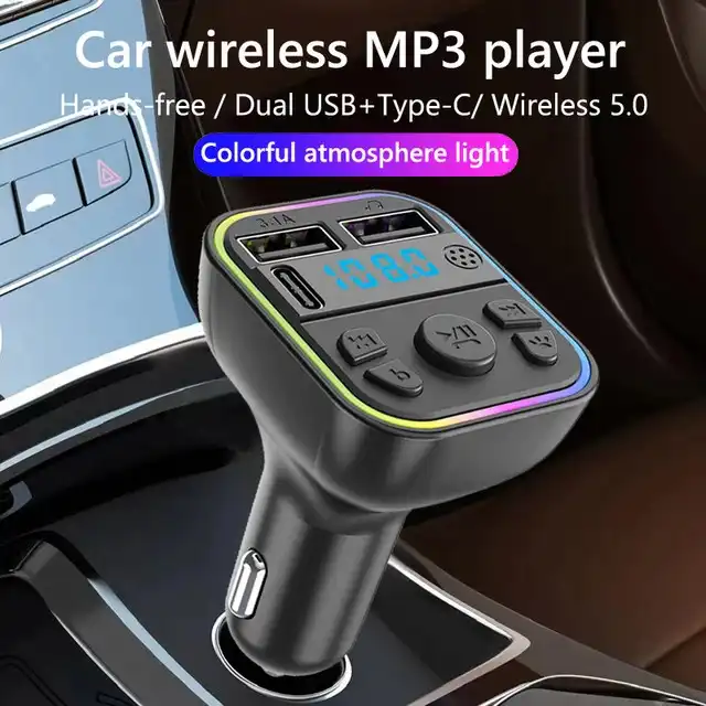 Transmetteur FM Bluetooth 5.0 PD Type-C pour voiture, G40 USB 3.l'autorisation, lumière ambiante colorée, lecteur modulateur MP3, mains libres, touristes Waffir.Ma Voiture Maroc