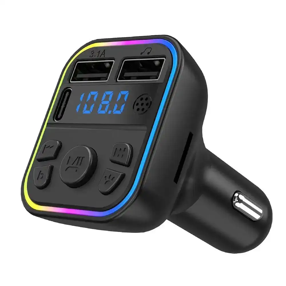 Transmetteur FM Bluetooth 5.0 PD Type-C pour voiture, G40 USB 3.l'autorisation, lumière ambiante colorée, lecteur modulateur MP3, mains libres, touristes Waffir.Ma Voiture Maroc