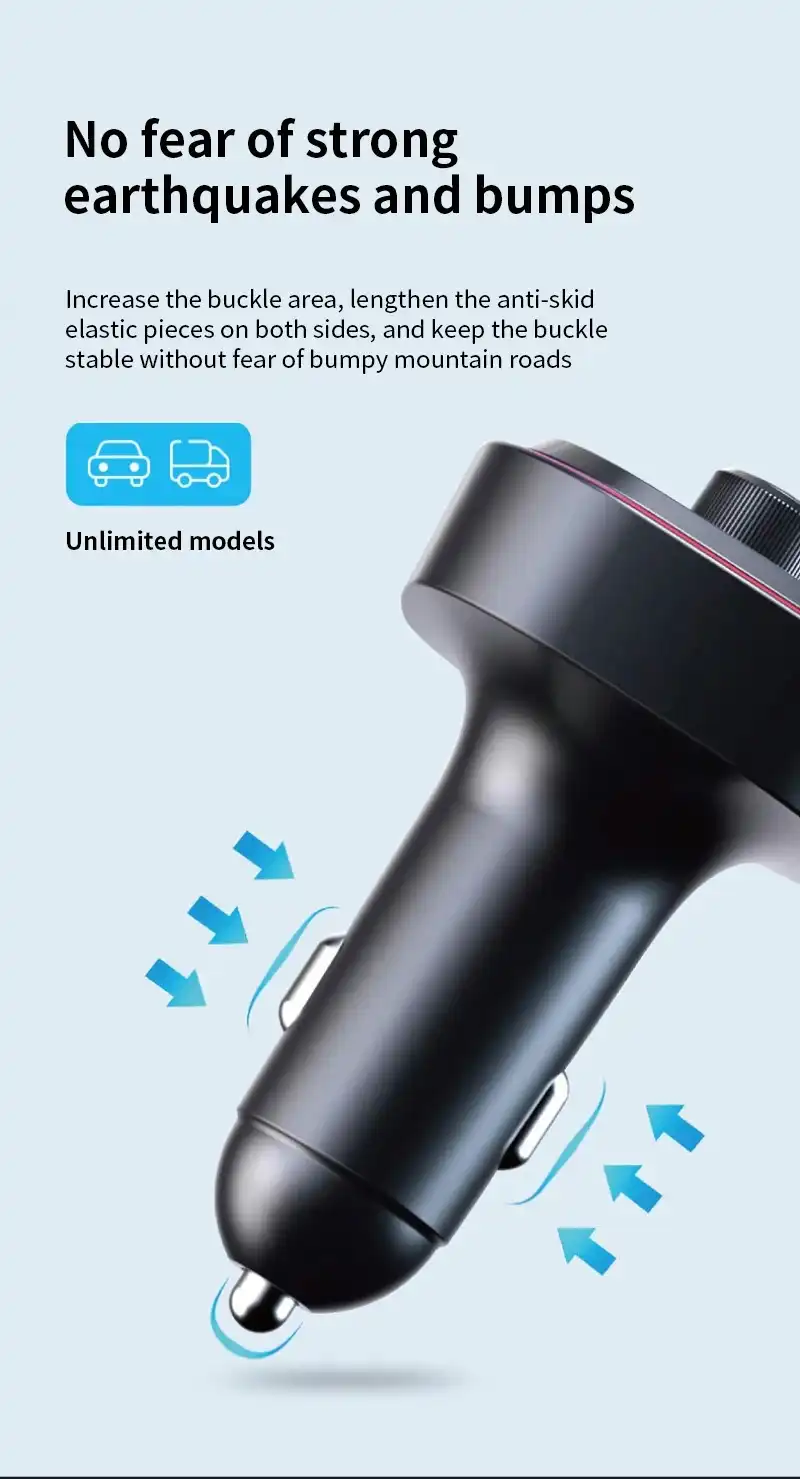 Transmetteur FM de voiture compatible Bluetooth C15, chargeur de voiture USB Type-C, lumières colorées, lecteur MP3, récepteur audio mains libres, touristes Waffir.MA acc Voiture Maroc DES (5)