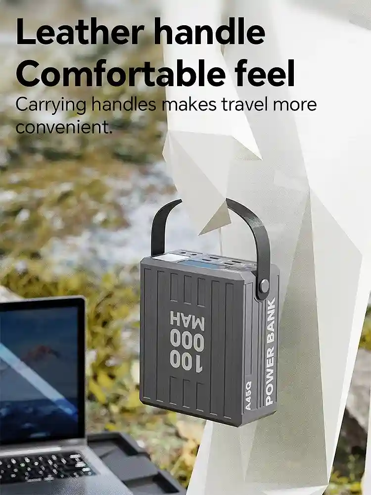 Konfulon Power Bank 100000mAh à charge rapide , 22.5W, grande capacité 100000 mAh , multi-ports, camping en plein air, centrale électrique de rechange avec lumière LED Waffir.Ma Power Bank 100000mAh KONFULON Maroc