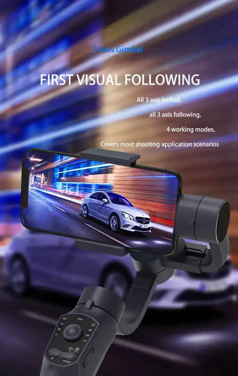 Stabilisateur de Smartphone à 3 Axes WF F10Pro pour Selfie Stick de Téléphone Portable pour Android iPhone Vlog Anti Tremblement d'Enregistrement Vidéo WAFFIR.MA Stabilisateur MAROC F10 PRO