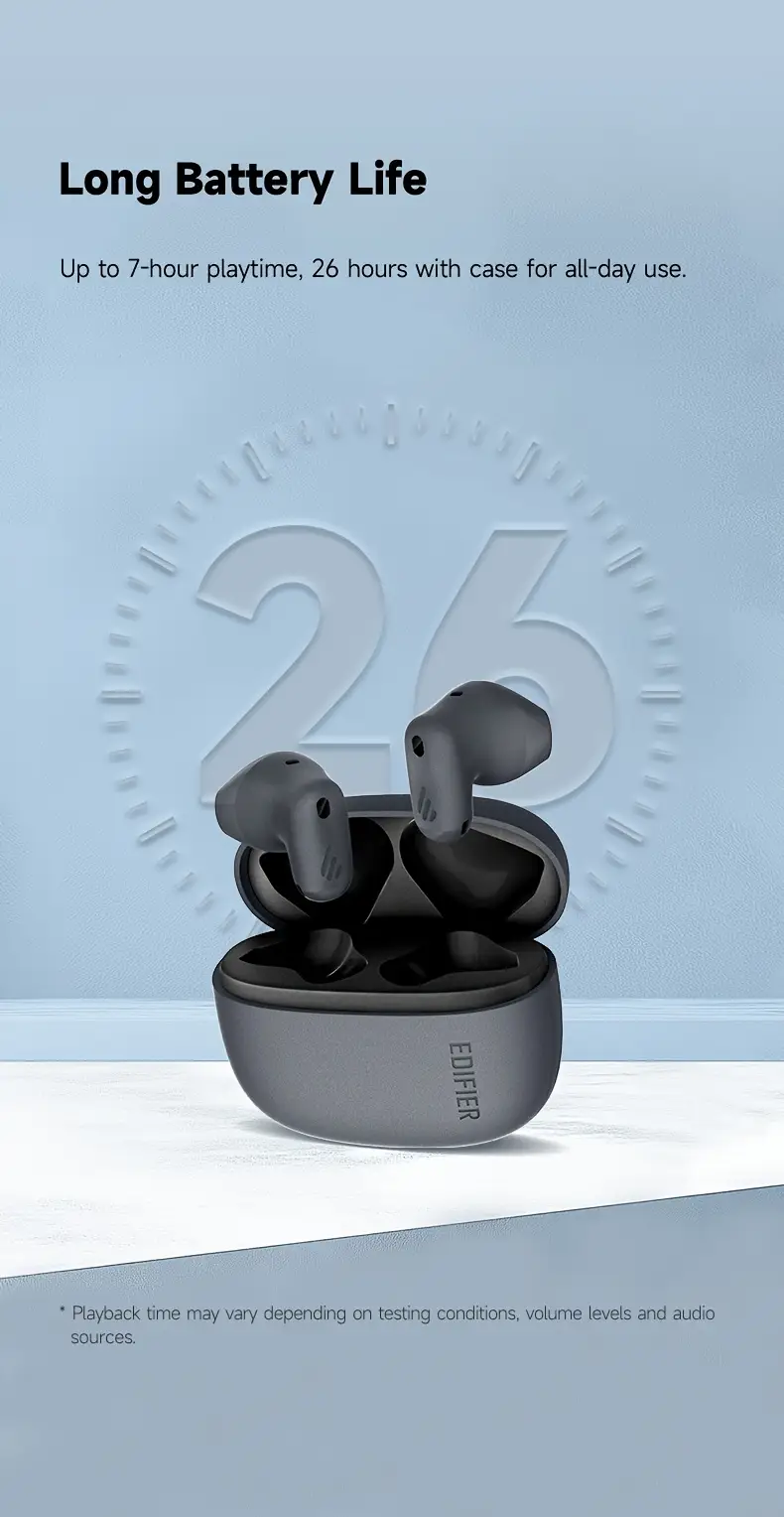Casque Edifier T10 Sans Fil avec Réduction de Bruit, Mic, Stéréo, Edifier T10 Longue Batterie, Confortable, Mode Jeu, pour le Gaming et le Sport Waffir.Ma Edifier MaroC