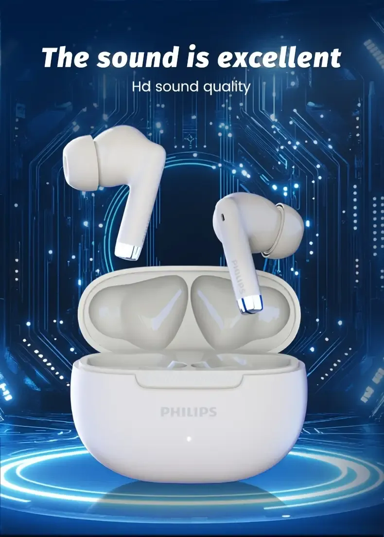 Écouteurs Sans Fil PHILIPS Eapphones avec Super Autonomie, Bordure Courbe Douce, Élégants et Tendance, Boîtier de Chargement 320mAh TAT2020 Waffir.Ma PHILIPS MAROC Des