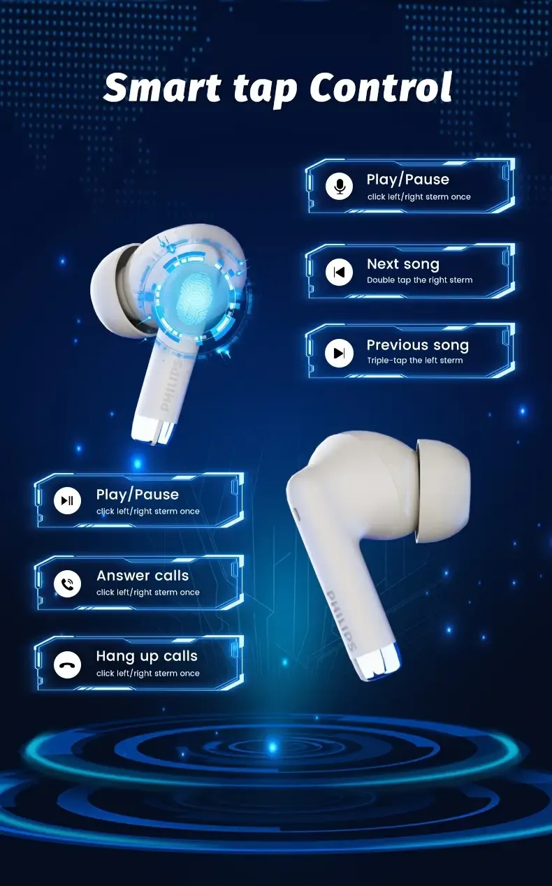 Écouteurs Sans Fil PHILIPS Eapphones avec Super Autonomie, Bordure Courbe Douce, Élégants et Tendance, Boîtier de Chargement 320mAh TAT2020 Waffir.Ma PHILIPS MAROC Des