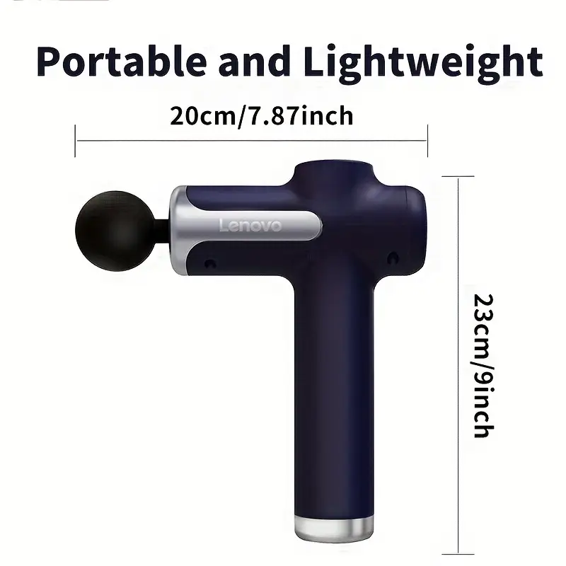 Pistolet de Massage - 8 Têtes Interchangeables, Rechargeable , Masseur Musculaire par Percussion pour Dos, Jambes et Fessiers - Cadeau Idéal Hommes & Femme, Appareil Portable Waffir