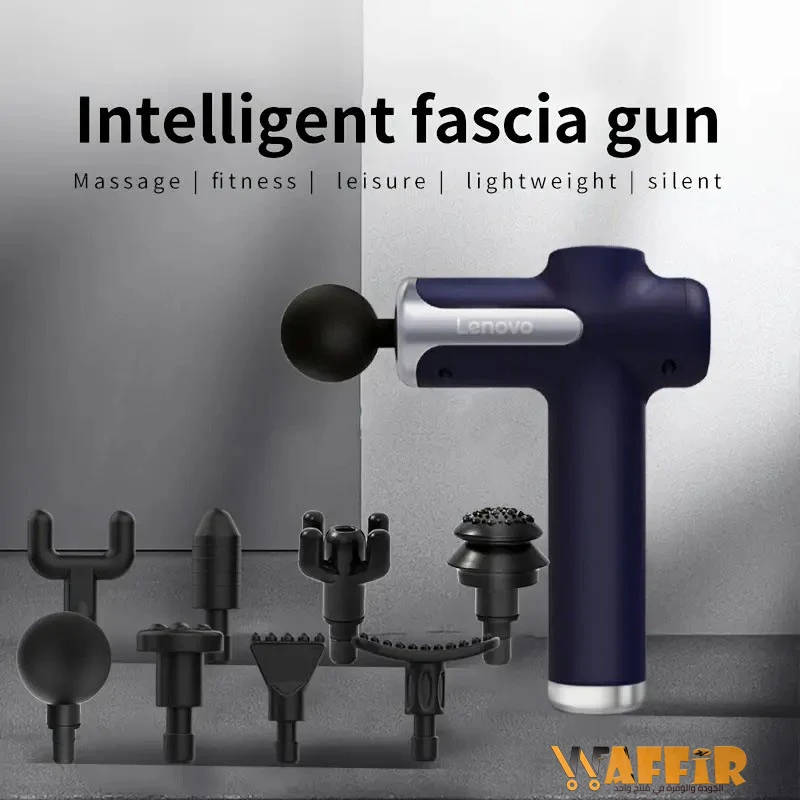 Pistolet de Massage - 8 Têtes Interchangeables,Musculaire par Percussion pour Dos, Jambes et Fessiers - Cadeau Idéal Hommes & Femme, Appareil Portable Waffir.Ma Maroc 2025