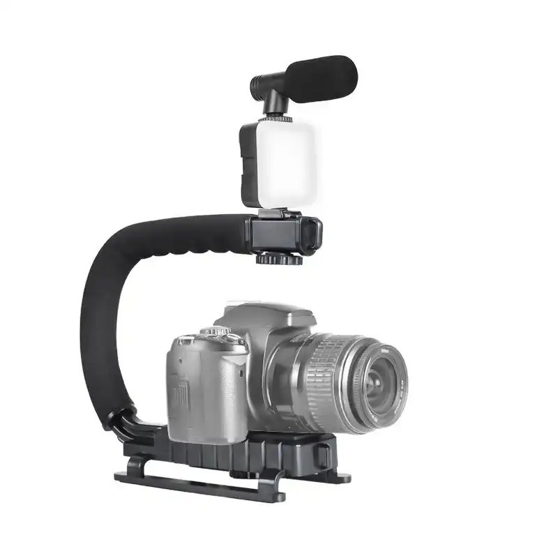 Stabilisateur de caméra portable de type AY49U C, lumière de remplissage, microphone, support de diffusion en direct pour téléphone portable Android ISO Waffir.MA Stabilisateur Maroc DES