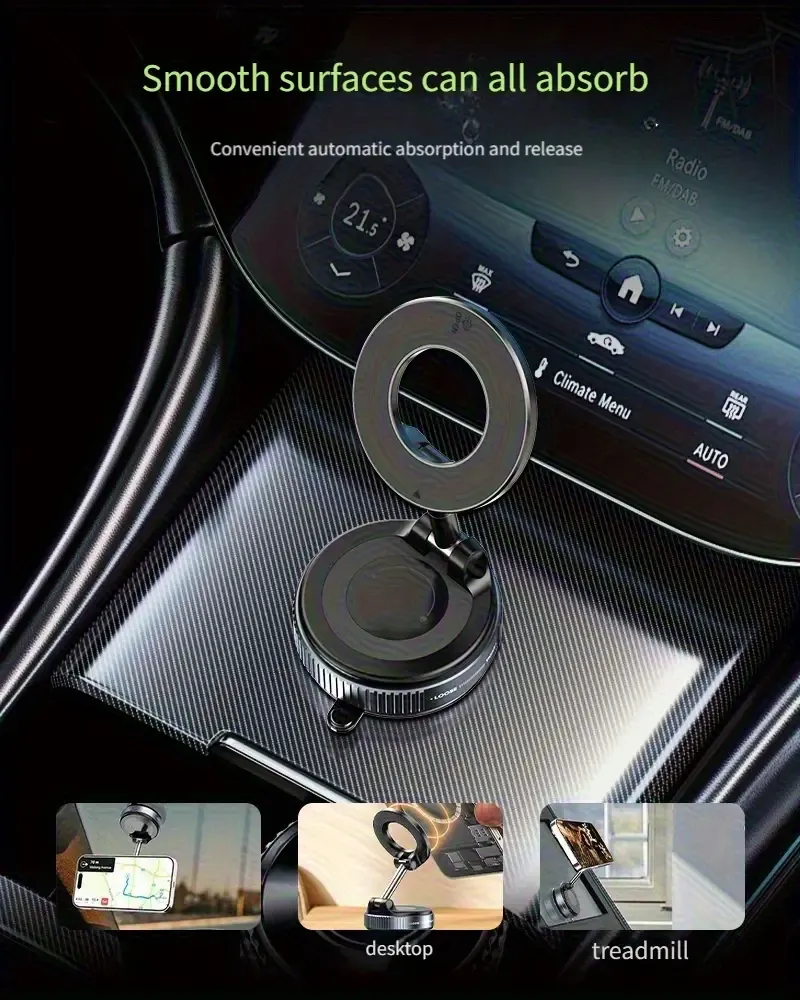 Support Magnétique pour Téléphone Voiture 2026 Amélioré – Ventouse Ultra-Résistante 43,54KG – Monture 360° Renforcée Compatible – Adapté iPhone 17 Pro Max, Voiture/Gym/Miroir – Compatible iPhone & Android