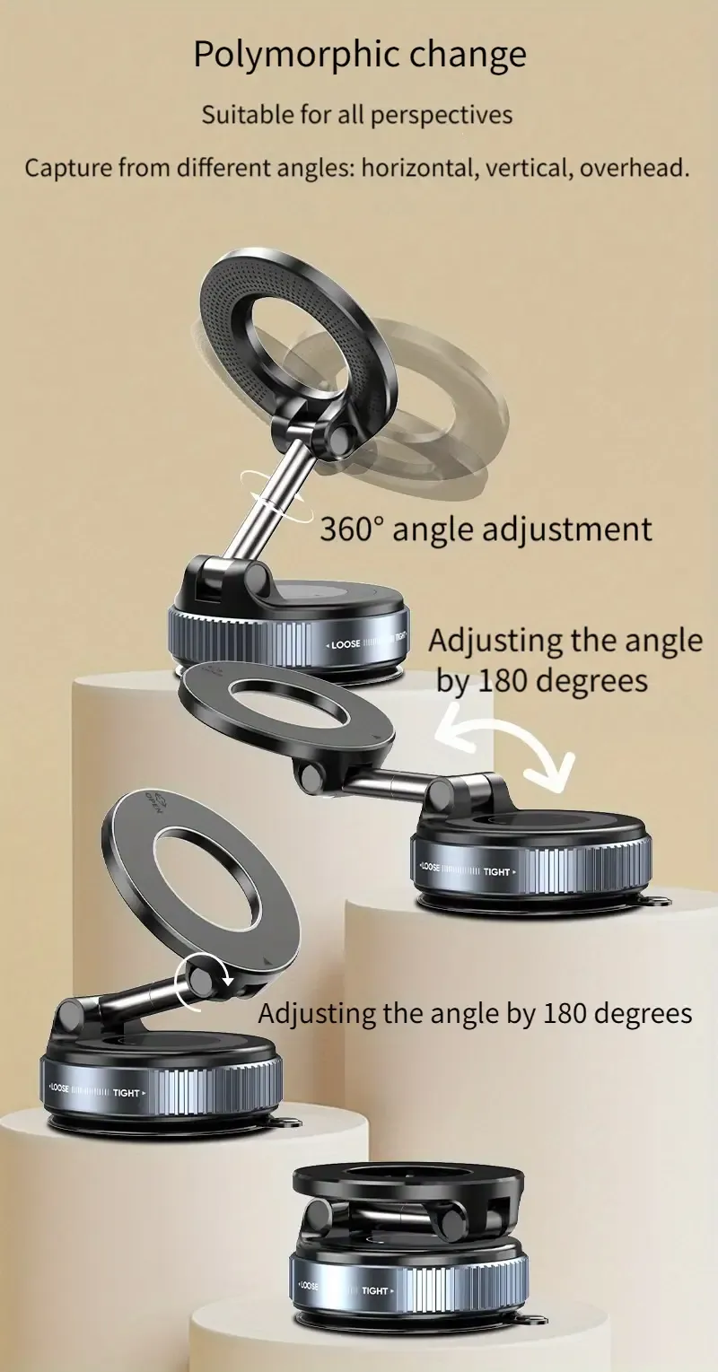 Support Magnétique pour Téléphone Voiture 2026 Amélioré, Ventouse, Monture 360° Renforcée Compatible, Adapté iPhone 17 Pro Max Waffir.Ma Sup Maroc