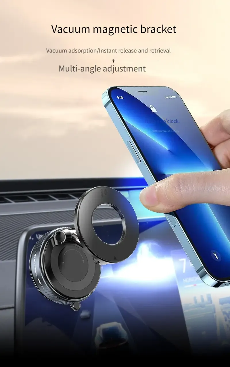 Support Magnétique pour Téléphone Voiture 2026 Amélioré, Ventouse, Monture 360° Renforcée Compatible, Adapté iPhone 17 Pro Max Waffir.Ma Sup Maroc