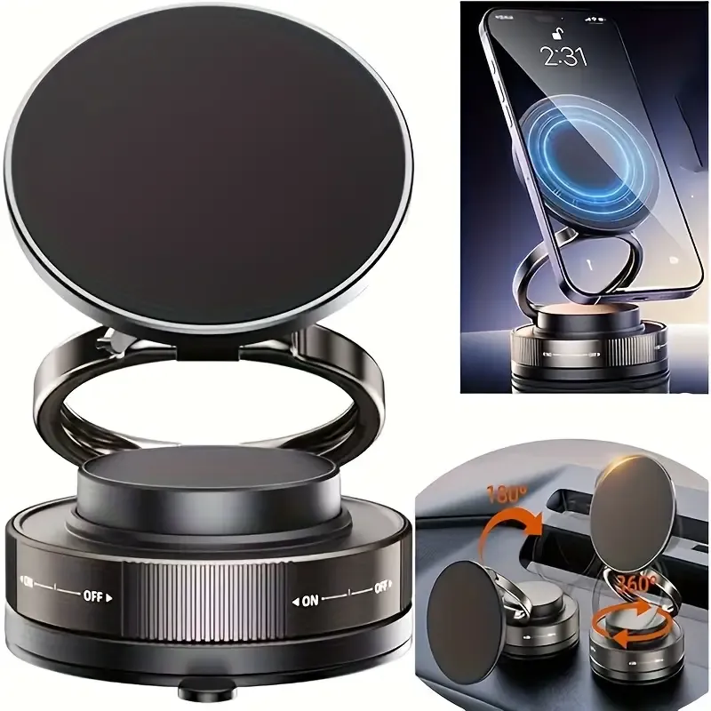 Support Téléphone Magnétique , Pliable et Réglable Waf (6) Support Téléphone Magnétique à Ventouse, Pliable et Réglable, Rotation 360°, Opération à Une Main, Idéal Voiture/Salle de Bain, Sport,Cuisine, Base Magnétique, Haute Stabilité Waffir.Ma Holder
