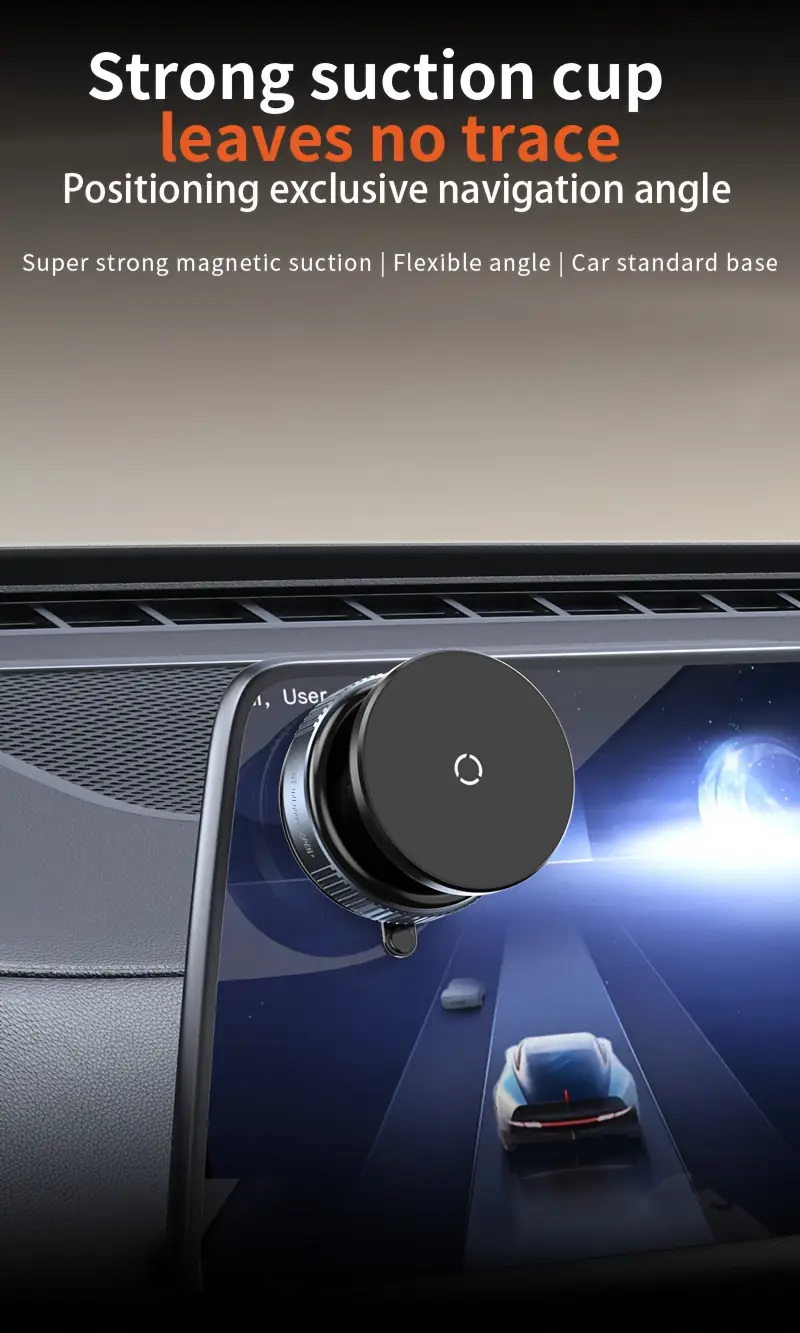 Support Magnétique Universel Pour Téléphone En Voiture - Ventouse Forte Et Rotation 360°