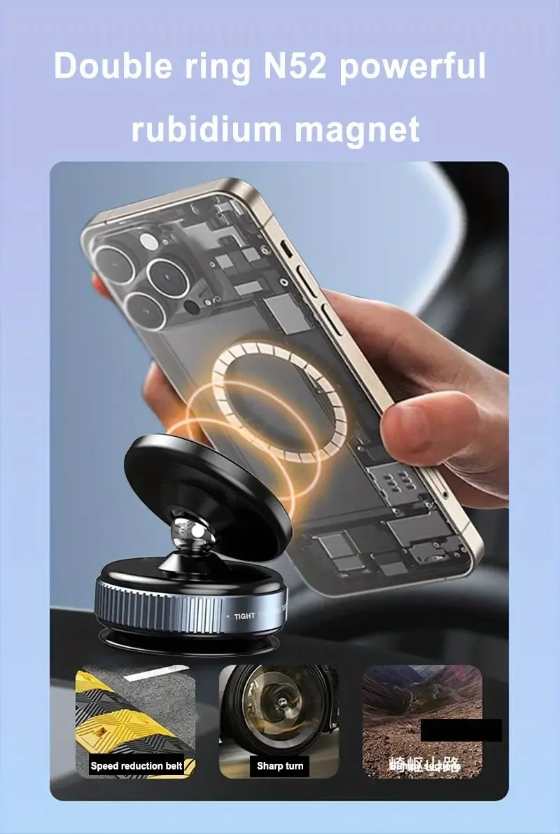 Support de Téléphone pour Voiture Universel à Rotation 360° - Alliage de Zinc Haute Résistance, Qualité Supérieure, Durable et Facile à Fixer pour Toutes Waffir.Ma Support Maroc 2026 DES