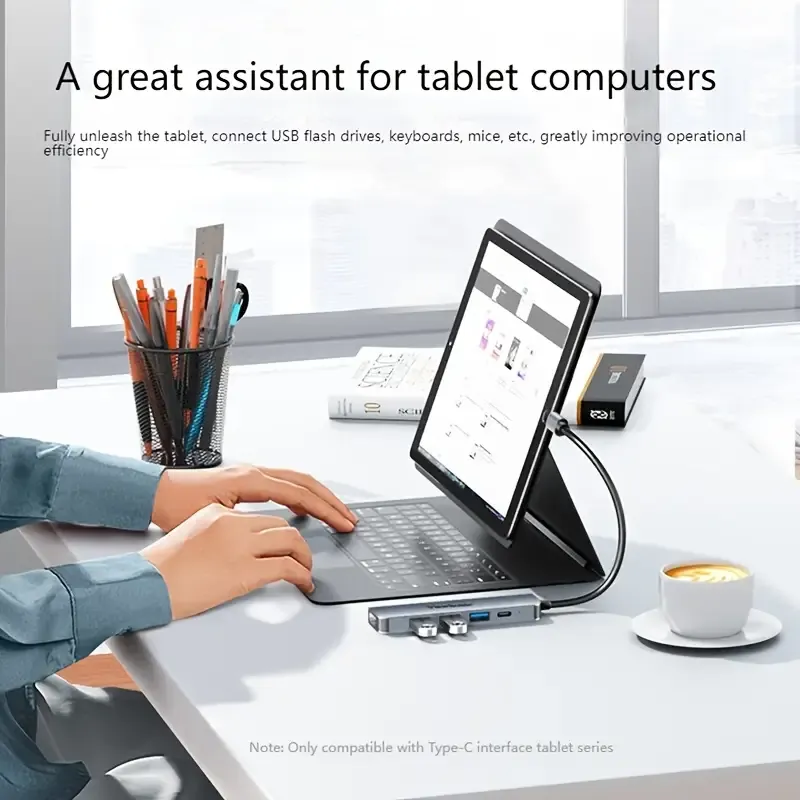 Station d'accueil d'extension Type-C 5in1 , Hub USB-C vers HDTV, répartiteur de câble 3.0, convient au convertisseur d'ordinateur MacBook Waffir.Ma Adaptateur