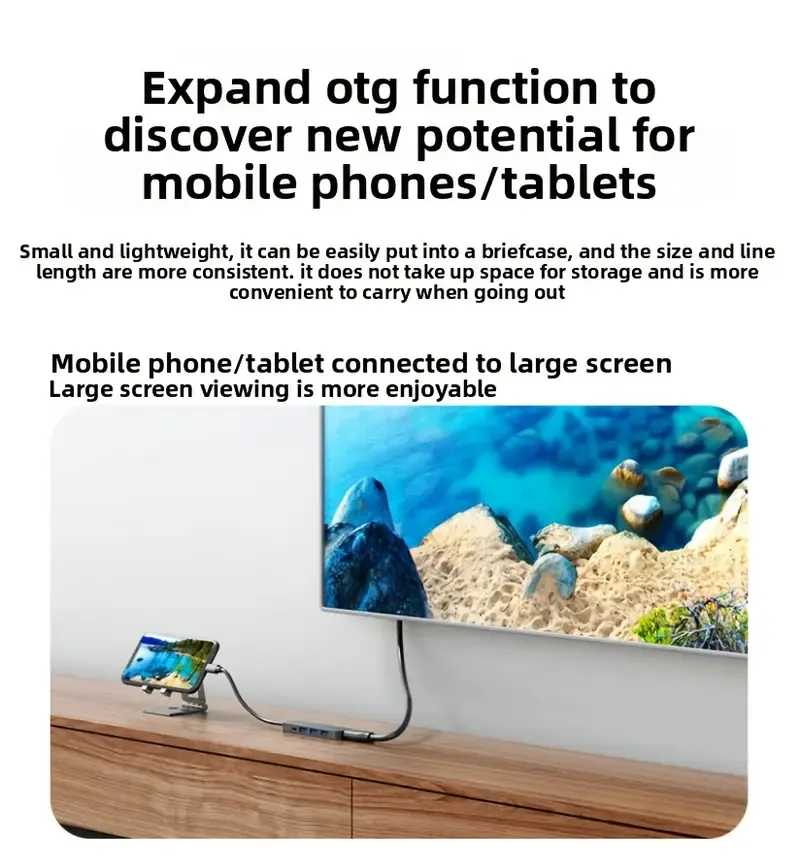 Hub 5 en 1 Type-C, Adaptateur USB C vers HDTV, 3.0 Splitter pour Convertisseur MacBook avec Miroir d'Écran 4K et Chargement PD – Dock de Connexion 5-en-1 Waffir.Ma Adaptateur Maroc