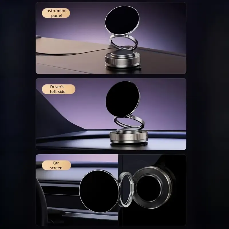  Support Téléphone Magnétique à Ventouse, Pliable et Réglable, 360°, Opération à Une Main, Idéal Voiture, Sport Waffir