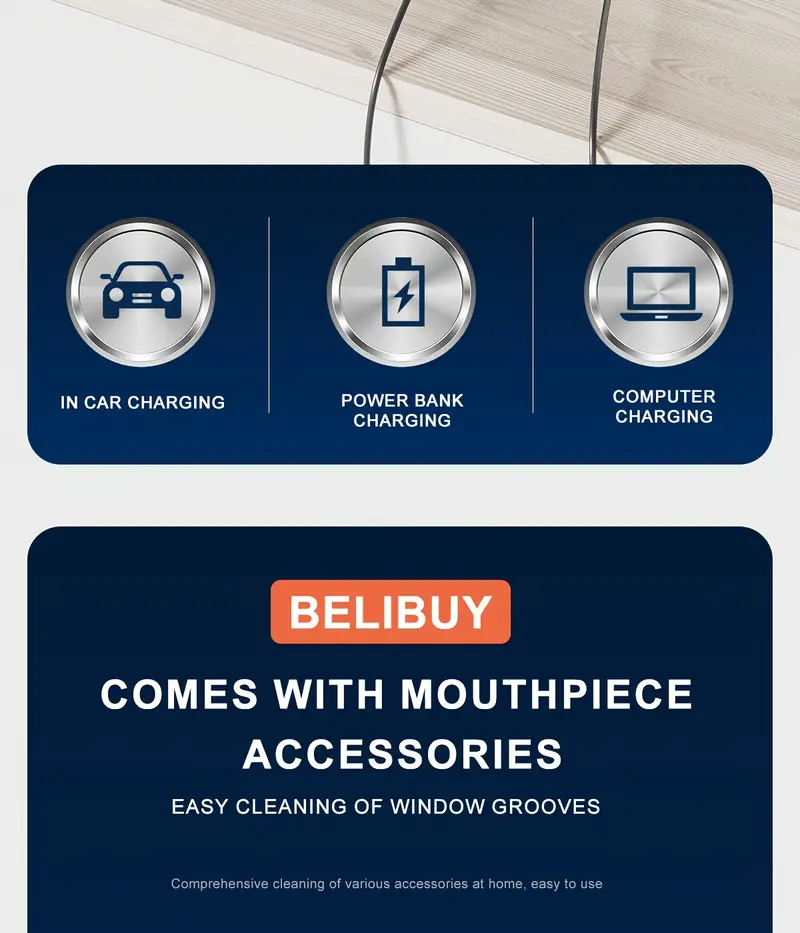 New Aspiration Portable BELIBUY Aspirateur à main sans fil, double fonction souffleur et aspiration, rechargeable Waffir.Ma ASPIRATEUR BELIBUY MAROC Des