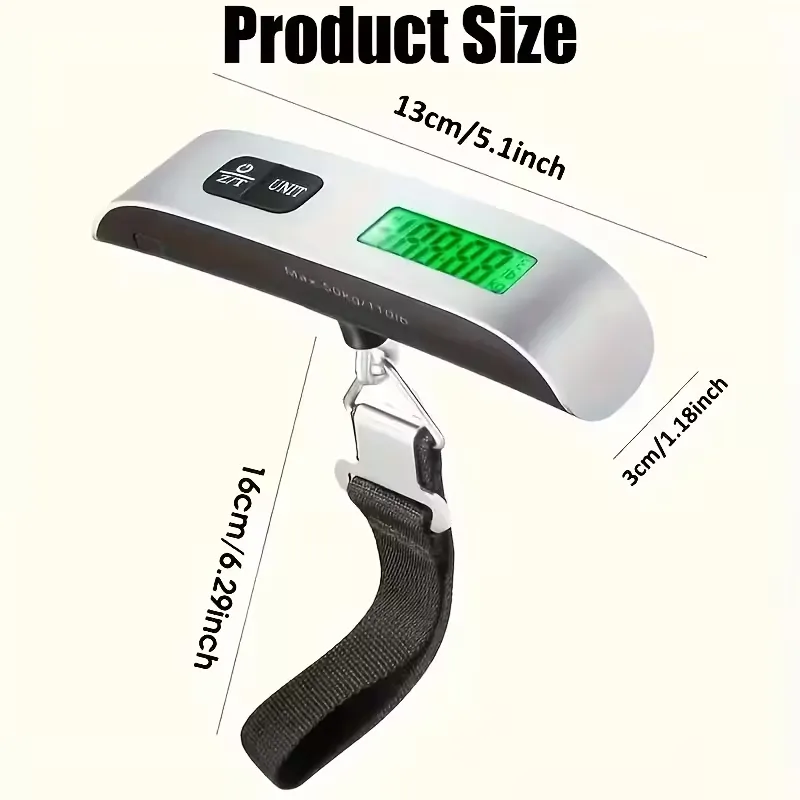 Balance numérique 50kg pour bagages, LCD, peser facilement les valises 49,9KG. Idéale pour les voyages, cuisine. Waffir.Ma Balance MAROC 2026