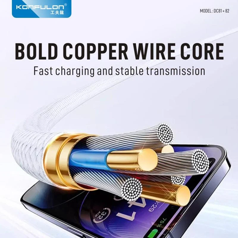 KONFULON Type C à Type C Konfulon DC81 Peut charger téléphone jusqu'à 60W avec 1m de longueur et transmission 480Mbs de new modèle câble 2026 Waffir.Ma KONFULON MAROC