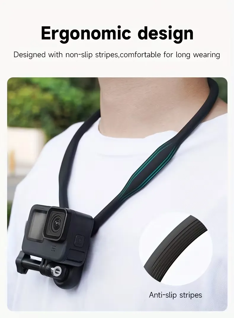 TELESIN U Shape Neck Holder Mount SE, avec coussin d'air, support de vlog vidéo POV mains libres, adapté pour la caméra d'action Go Pro , DJI Action 3 4 5 Pro Waffir.Ma TELESIN Maroc Des