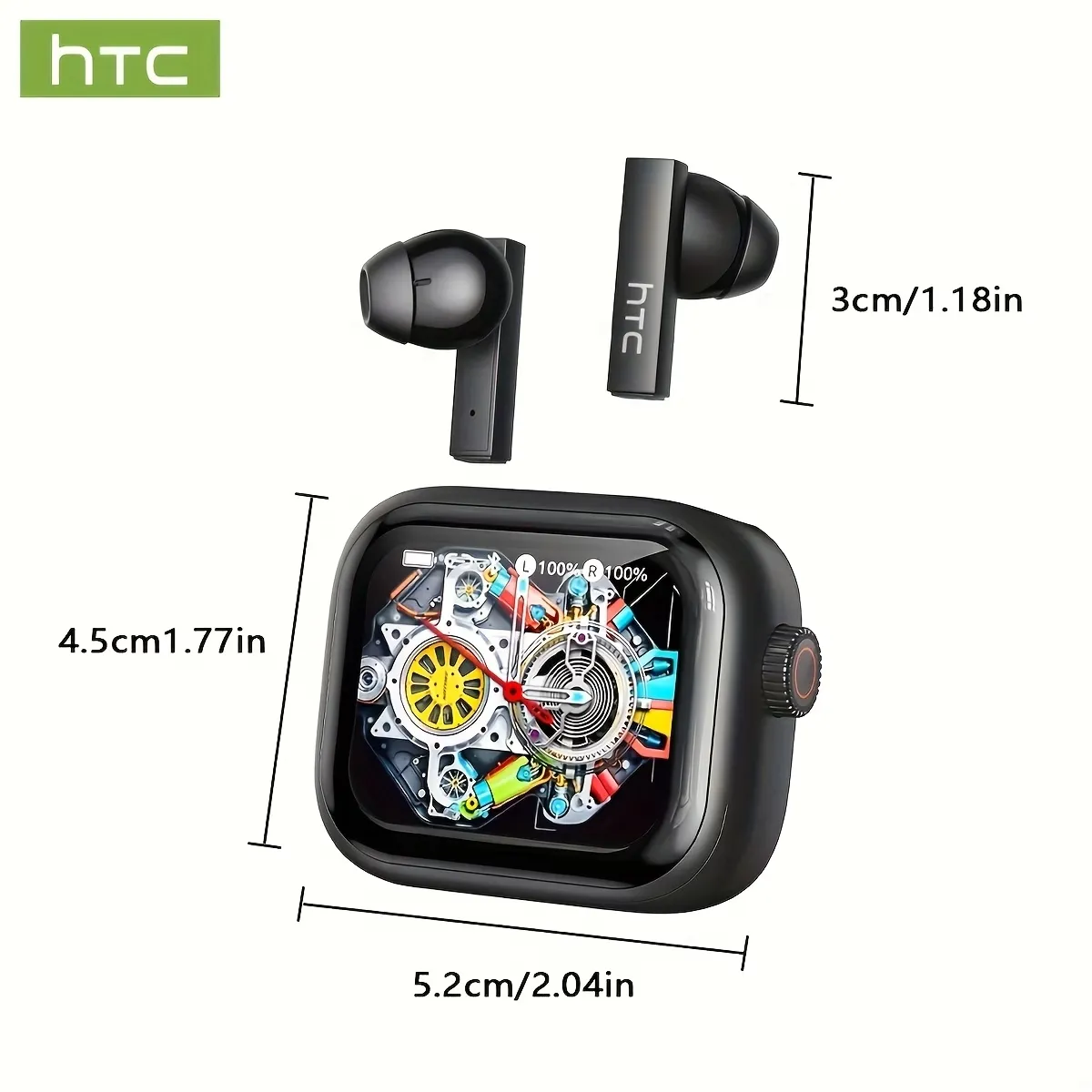 HTC NE40 TWS Écouteurs Sans Fil avec Traduction en 131 Langues,LED Haute Définition et Son Hi-Fi, Traducteur iA Sans Fil, Écran Tactile HD LED Waffir.Ma HTC Maroc