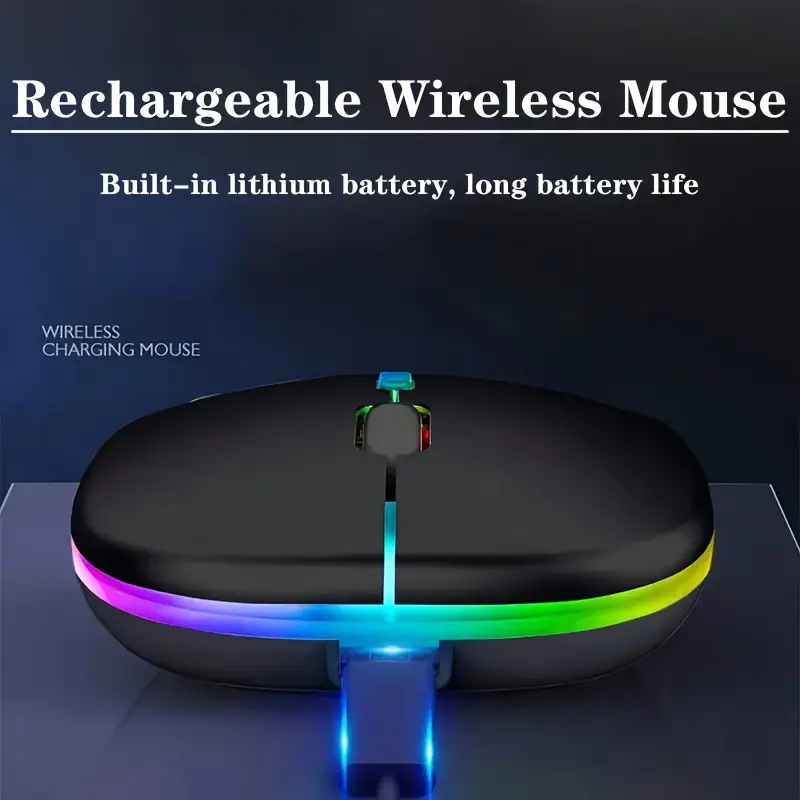 Souris Sans Fil Ultra Fine, Souris Optique à Double Mode LED, Souris Sans Fil Silencieuse Portable avec Récepteur USB, Commutation de Mode 2.4G et Sans Fil, Rechargeable, Compatible avec PC, Tablette, Laptop, Desktop, Ordinateur Portable, Bureau, Maison, Jeu Waffir.Ma Gaming Maroc