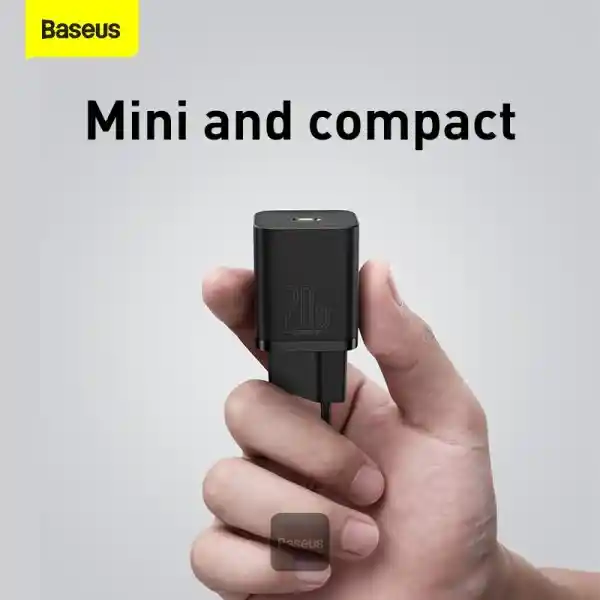 Chargeur Baseus Mini PD 20W Super Quick Type-C pour iPhone 15, 14, 13 Pro Max 8 et Xiaomi SE, chargeur de voyage portable avec câble Waffir.Ma Baseus Maroc