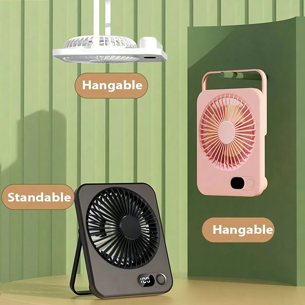 Ventilateur portable rechargeable, ventilateur à piles portable avec 5 vitesses, petit ventilateur silencieux, réglable pour bureau, chambre Waffir.Ma Ventilateur Maroc