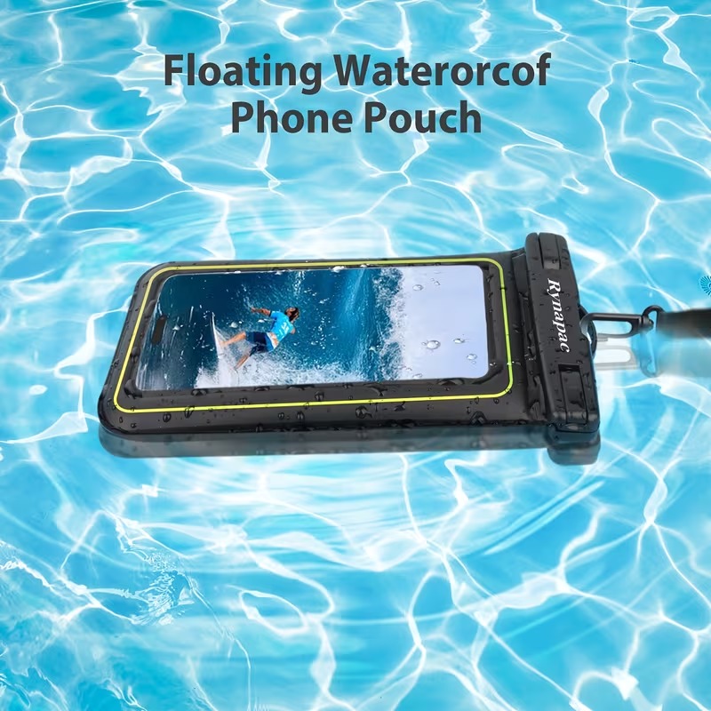 Pochette flottante éponge IPX8 pour téléphone, une coque de téléphone avec une bandoulière réglable, indispensable pour la plage, la natation, le ski, le rafting et le surf. Compatible avec iPhone 18/17/16 Pro Max, Smasung 26 Ultra .. Waffir.Ma Des