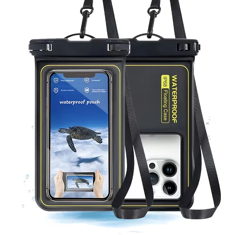 Pochette flottante éponge IPX8 pour téléphone, une coque de téléphone avec une bandoulière réglable, indispensable pour la plage, la natation, le ski, le rafting et le surf. Compatible avec iPhone 18/17/16 Pro Max, Smasung 26 Ultra .. Waffir.Ma 1