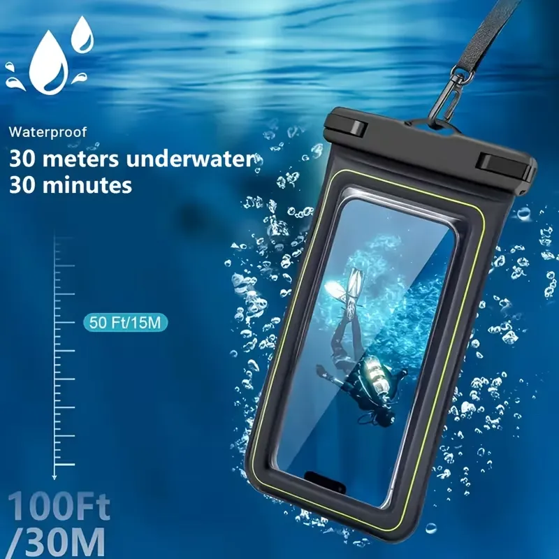 Pochette flottante éponge IPX8 pour téléphone, une coque de téléphone avec une bandoulière réglable, indispensable pour la plage, la natation, le ski, le rafting et le surf. Compatible avec iPhone 18/17/16 Pro Max, Smasung 26 Ultra .. Waffir.Ma