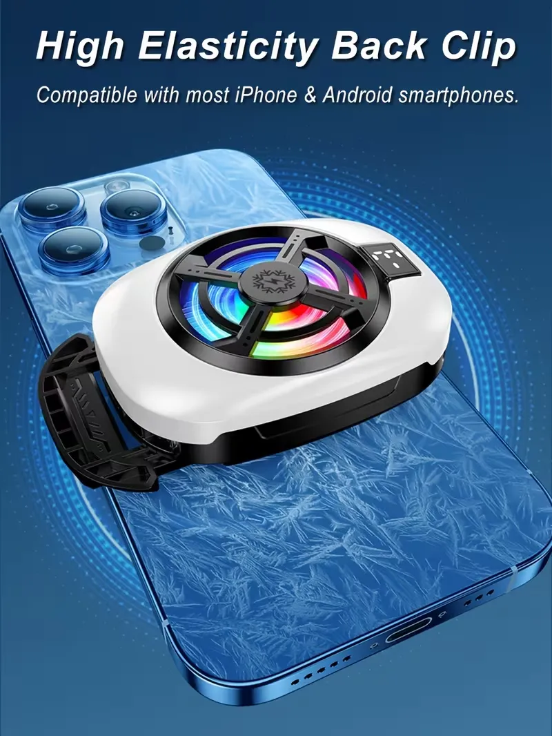 Refroidisseur de téléphone XS-09 Semiconductor, Refroidissement par congélation puissant, Refroidisseur XS-09 Affichage numérique, fixation sur support pour smartphones gaming Waffir.Ma Refroidisseur Maroc
