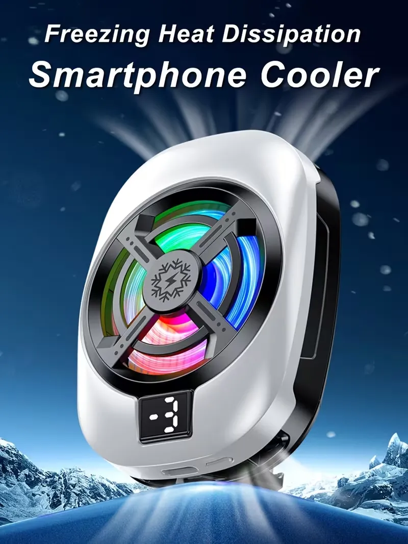 Refroidisseur de téléphone XS-09 Semiconductor, Refroidissement par congélation puissant, Refroidisseur XS-09 Affichage numérique, fixation sur support pour smartphones gaming Waffir.Ma Refroidisseur Maroc