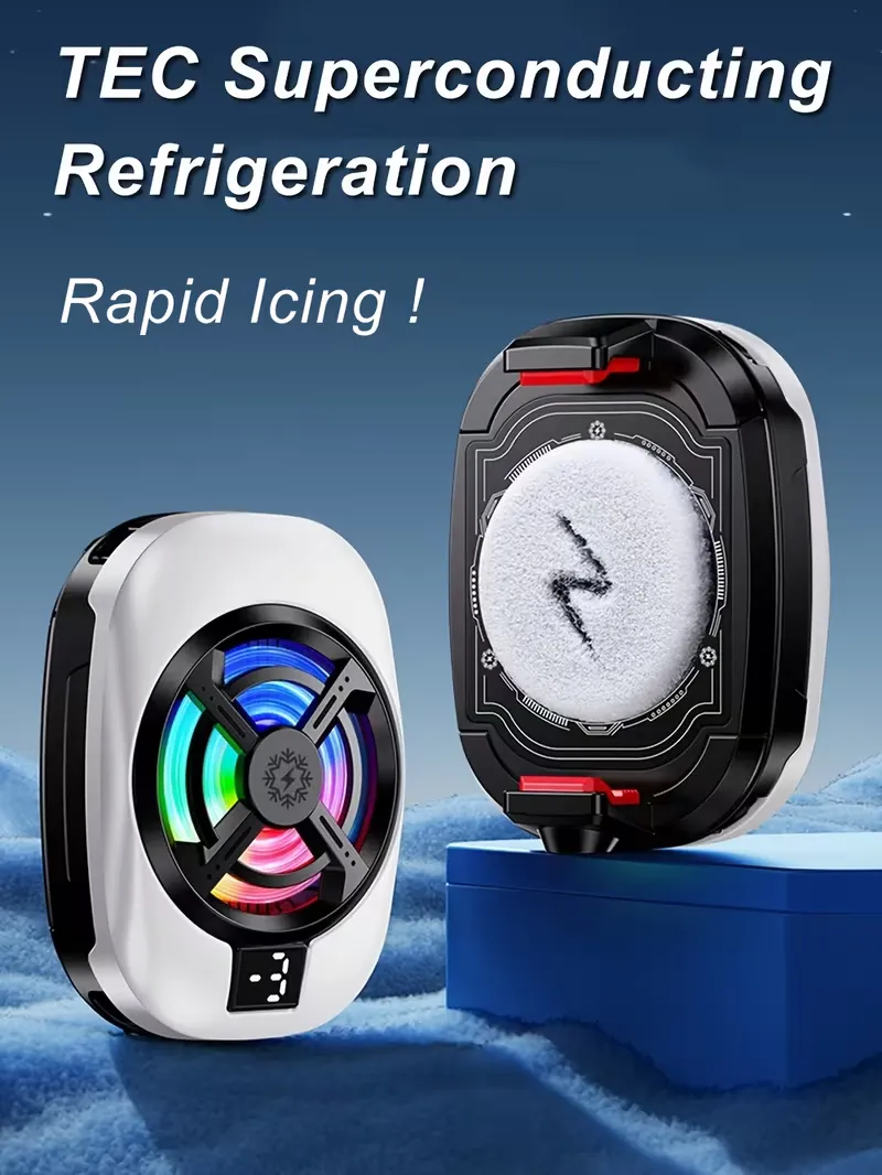 Refroidisseur de téléphone XS-09 Semiconductor, Refroidissement par congélation puissant, Refroidisseur XS-09 Affichage numérique, fixation sur support pour smartphones gaming Waffir.Ma Refroidisseur Maroc