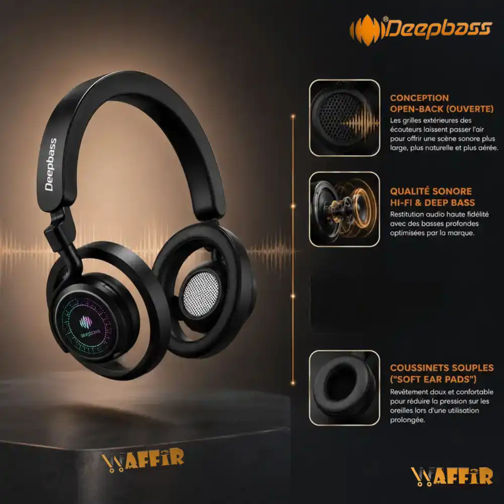 Casque Deepbass R28 Bluetooth RGB , Casque Gaming Deep Bass R28 Hi-Res, Style Urbain Waffir.Ma Deepbass Maroc Des