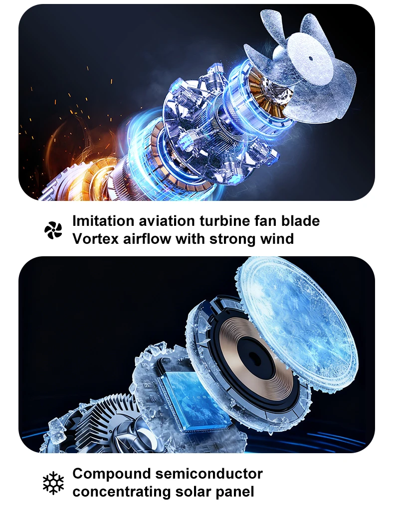 Nouveau ventilateur portable de refroidissement à main, 100 vitesses réglables, silencieux, mini ventilateur turbo, port USB-C, ventilateur à compression froide haute vitesse Waffir.Ma Ventilateur portable Maroc Des