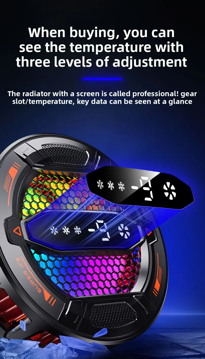Refroidisseur de téléphone portable Cool Multicolor Light, refroidisseur magnétique à glace pour tablette, refroidisseur magnétique à semi-conducteur, refroidisseur intelligent à glace AI Maroc Des