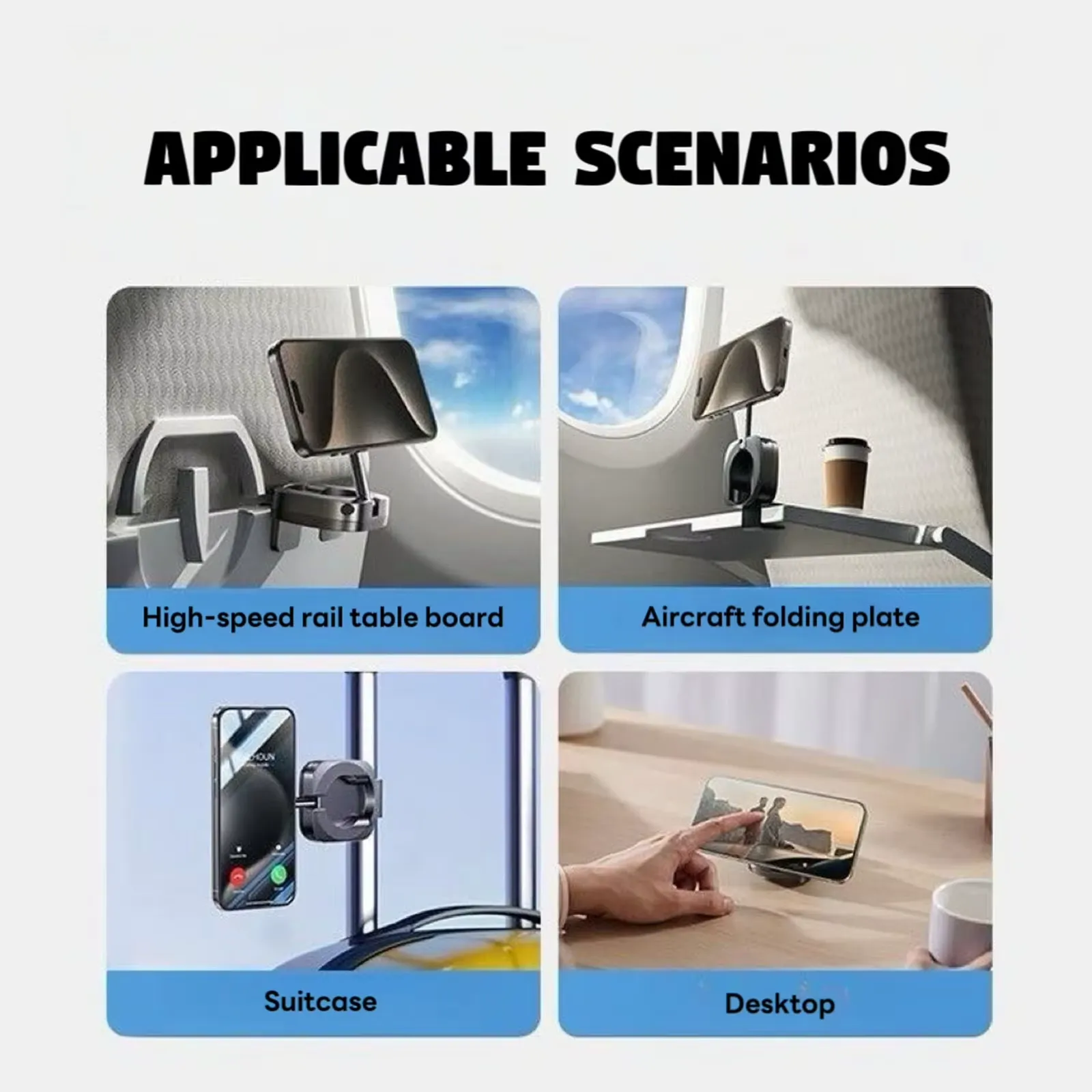 Support Téléphone Portable Rotatif de Bureau, Pliable, à Clipser, Facile à Utiliser avec Une Main, Mini Compact, Aimant à Forte Tension, Adapté à Divers Scénarios de Bureau Waffir.Ma Support Téléphone Maroc